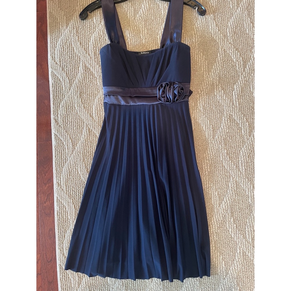 Navy pleated dress